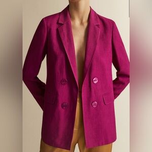 Massimo Dutti magenta Women's Blazer